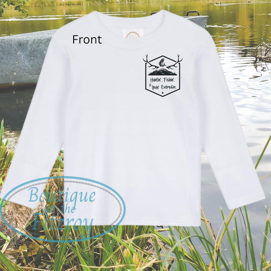 Boys Hunting Fishing Shirt / Hunting Shirt / Boys Outdoor design shirt / Boys Hunting Fishing Loving Everyday Shirt