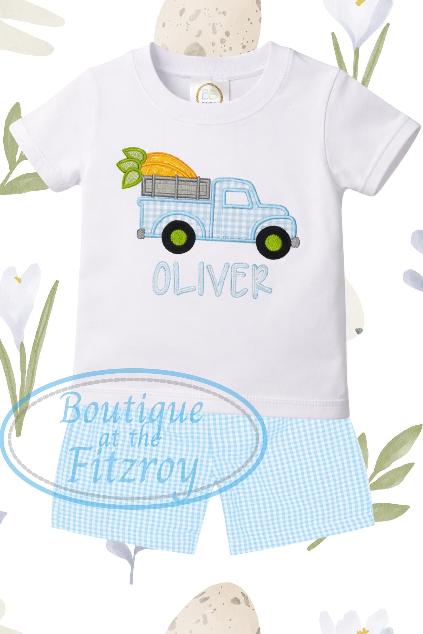 Boys Easter Outfit / Boys Easter Seersucker Shirt & Shorts Outfit / Personalized Boys Easter Shirt